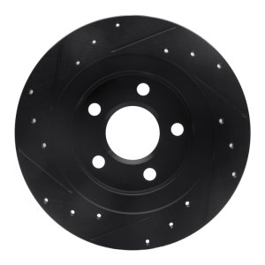 Buick Park Avenue Brake Rotor (1) - Rear Right - R1 Concepts - Drilled & Slotted - Black - `98-`05